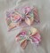 Pastel Check Plaid Knit Hair Bow - Headwrap - Clip - Pigtail Bows - Headband - Peach - Easter - Rainbow - Spring - Birthday - Purple - Mint product 3